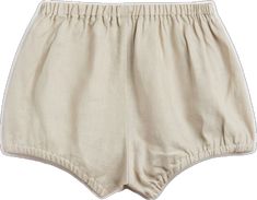 Fitted Bottoms With Gathered Waist For Daywear, Classic Bottoms With Elastic Waistband And Short Length, Classic Linen Bottoms With Elastic Waistband, Classic Shorts With Elastic Waistband For Daywear, Classic Relaxed Fit Shorts With Elastic Waistband, Classic Beige Bottoms With Elastic Waistband, Simple Silhouette, Say More, Natural Linen