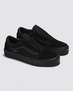 Vans | Skate Old Skool Black/Black Skate Shoe Urban Black Skate Shoes, Urban Black Skate Shoes For Skateboarding, Vans Black Skate Shoes For Skateboarding, Black Vans Skate Shoes For Skateboarding, Black Skate Shoes For Skateboarding, Vans Black Sneakers For Skateboarding, Black Vans Sneakers For Skateboarding, Long Skate, Old Skool Black