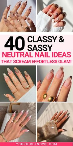 Indulge in the timeless charm of classy neutral nails! Whether you're a fan of short, understated elegance or you're looking to add a splash of fun to your nail game, our collection of neutral nail designs has something for everyone. From trendy nude tones to playful patterns that add a subtle twist to your look, discover the versatility and beauty of nude nail designs. Perfect for any occasion, these chic and stylish options promise to keep your nails looking effortlessly elegant. Elegant Nude Nails Classy, Neutral Gel Manicure, Graduation Nails