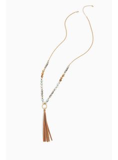 A fringe tassel is suspended from a long, genuine amazonite necklace that instantly adds a boho look to your everyday style. Lobster clasp. Man-made material and base metals. Imported. The best plus size women's genuine amazonite tassel necklace necklaces in multi. Cat Eye Necklace, Amazonite Necklace, Layered Necklace Set, Filigree Earrings, Moonstone Necklace, Station Necklace, Black Feathers, Tassel Fringe, Boho Look