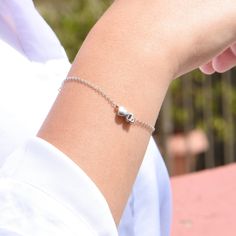 Bridesmaid Gift Initial and Heart Bracelet Personalized Bridesmaid Jewelry Silver Rose Gold Gold Wedding Jewelry Bridesmaid Bracelet Dainty minimalist initial and heart bracelet in silver plated, rose gold plated or 16k gold plated. Beautiful and delicate, an absolute must as a gift for your loved one or yourself. Layer it with other bracelets from Gemnotic to create a unique and modern look at an affordable price. --------------------------------------- CHARMS: -Letters are lowercase script -In Elegant Heart-shaped Charm Bracelet For Weddings, Elegant Heart-shaped Wedding Charm Bracelet, Elegant Wedding Charm Bracelet With Heart Charm, Heart-shaped Charm Bracelet For Wedding, White Charm Bracelet For Wedding, Minimalist Wedding Bracelet With Heart Charm, Wedding Minimalist Bracelet With Heart Charm, Valentine's Day Heart Bracelet For Wedding, Adjustable Heart-shaped Charm Bracelet For Wedding