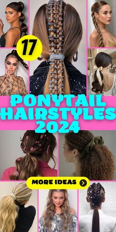 Dive into the world of ponytail hairstyles 2024, where versatility meets sophistication. Explore a wide range of options, from easy and cute ponytails to formal high ponytails. Whether you have short hair or long locks, discover how to style your ponytail flawlessly with bangs, curtain bangs, or wispy bangs. Embrace the beauty of side parts and explore the magic of ponytails with highlights, ensuring you always look your best. Fun Ponytails For Long Hair, Fantasy Ponytail Hairstyles, 2024 Ponytail Hairstyles, Interesting Ponytails, High Fashion Ponytail Hairstyles, Messy High Ponytails, Two Ponytails, Bow Ponytail, Cute Ponytails