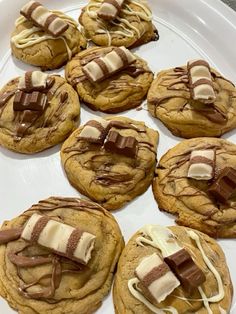 chocolate chip cookies with marshmallows and drizzled on the top