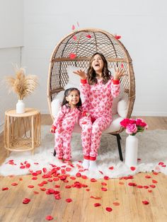 Are you still searching for a sweet Valentine's Day gift for you and your little one? Look no further! Meet our Best-selling Mommy and Me matching pajamas! These comfy and adorable pajama sets are the perfect way to show off your love for each other on this special day. ITEM DESCRIPTION • Comfy Pajamas (Price listed includes 1 pants and 1 long-sleeved)• Material: 100% Polyester• Elastic Waistband • Adult sizing is women fitted/Kids unisex• Elastic Waistband SIZING Adult S: Top | Length: 23.2' | Heart Pajamas, Comfy Pajamas, Pink Babydoll, Valentine Cupid, Mommy And Me Dresses, Mommy And Son, Family Look, Pink Pajamas, Mini Necklace