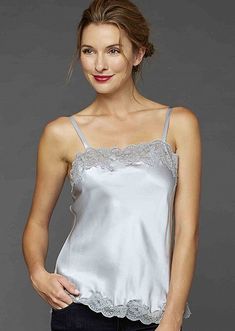 Silk Tresor Camisole Top Silk Camisole Top, Satin Nightie, Silk Cami, Silk Camisole, Lace Cami, Women Lace, Silk Satin, Night Gown, Camisole Top