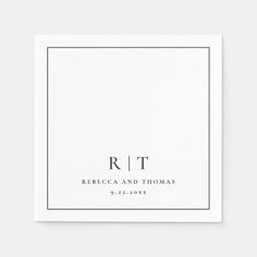 a white square card with the word rtt printed on it in black and white