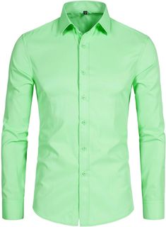 Elevate your wardrobe with our Men's Slim Fit Button Down Long Sleeve Shirt. Crafted with premium materials, this shirt exudes sophistication and luxury. Its slim fit design accentuates your figure, while the button down feature adds a touch of elegance. Perfect for any occasion, this shirt is a must-have for the modern man. Button closure Do Not Bleach Cotton/Polyester Care Instructions: Machine wash cold setting keeps colors vibrant and ensures long-lasting durability.Please wash it with simil