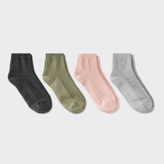 Discover comfort with the Women's Ultra Soft Everyday Rib-Knit 4pk Ankle Socks from Auden™ 4-10. Made from a blend of materials, these socks provide the perfect stretch and fit. The mid-weight knit fabric ensures all-day comfort, while the ribbed cuffs keep them securely in place. Each pack includes four pairs of ankle length socks, ideal for any casual outfit. Auden™: Fit for you in every way. Ankle Length Socks, 5 Kids, Socks And Hosiery, Ankle Socks, Socks Women, Heather Gray, Casual Outfit, Pretty Things, Ankle Length