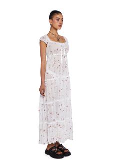 cuz baby, you’re the best. This maxi dress has a sheer mesh construction with lace detailing, embroidered flowers throughout, and a ribbon self-tie bow at the bust. Summer Sheer Lace Maxi Dress, Summer Maxi Dress With Delicate Lace, Summer Delicate Lace Maxi Dress, Feminine Delicate Lace Maxi Dress For Spring, White Lace Trim Maxi Dress For Casual Wear, Delicate Lace Maxi Dress For Summer, Summer Lace Maxi Dress For Daywear, Spring Daywear Dresses With Delicate Lace, Spring Delicate Lace Day Dress