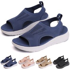 PRICES MAY VARY. 💘👞【 Orthopedic Comfortable Arch Support 】 Sport sandals adopt bionic design to offer high arches all day comfortable support anywhere. Orthotic arch supportive footbed improve your gait and relax feet for long distance walk, relief back, joints and heel lessen foot issues like plantar fasciitis. 💘👞【 Comfortable Womens Sandals for Walking all Day 】 For all day walking. Thick cushion memory foam and shock-absorbing serve you walking on cloud comfort. Recovery sandals can reduc Comfortable Sandals For Women Summer, Sandals For Walking, Walking Tennis Shoes, Recovery Sandals, Bionic Design, High Arches, Womens Hiking, Supportive Sandals, Walking Dog