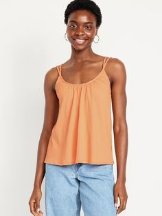 Strappy Tie-Back Top | Old Navy Trendy Tops With Adjustable Straps For Everyday, Spring Strappy Tie-back Tops, Summer Tops With Strappy Tie-back, Spring Strappy Tie Back Tops, Spring Strappy Back Top With Tie Detail, Versatile Camisole With Adjustable Spaghetti Straps, Casual Scoop Neck Camisole With Delicate Straps, Casual Camisole With Delicate Straps And Scoop Neck, Versatile Camisole With Spaghetti Straps