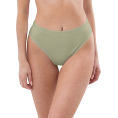 Matched with your favorite top, our green high waisted bikini bottom promises the most comfty swim you'll ever have. Brand: BOHIQ Bottom: High Waisted Color: Green UPF50+ protection Fabric: 81% REPREVE recycled polyester, 19% LYCRA XTRALIFE Fabric is OEKO-TEX 100 standard certified Fabric is Global Recycled Standard (GRS) certified Double-layered and non-reversible Tear-away care label Zig-zag stitching Care instructions: To make your Bikini last longer, thoroughly rinse it off after each use and get rid of any chlorine/salt residue. Green Seamless Bottoms For Beach Season, Seamless Green Bottoms For Beach Season, High Waist Seamless Green Bottoms, Green High-cut Leg Bottoms For Vacation, Green Swimwear With Wide Waistband, Green Seamless Bottoms For Summer, Green High-cut Leg Swimwear For Beach Season, Green High-cut Leg Beach Bottoms, Green High-cut Leg Swimwear For Vacation