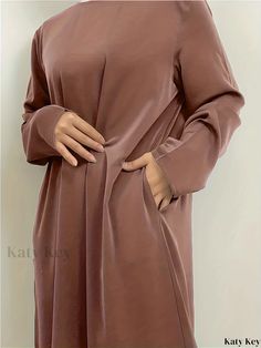 Katykey - Elegant Solid Color Maxi Length Tie-waist Kaftan Dress - Womens Fashion Clothing Boho Fits, Pocket Pattern, Kaftan Dress, Style Boho, Sleeve Detail, Long Length, Cotton Material, Fashion Clothes Women, Boho Fashion