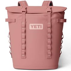 a pink yeti cooler bag on a white background