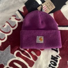 Purple Carhartt Hat Adjustable Casual Purple Beanie, Purple Casual Hat For Fall, Adjustable Purple Casual Beanie, Carhartt Hat, Carhartt Women, Color Purple, Accessories Hats, Women Accessories, Hats