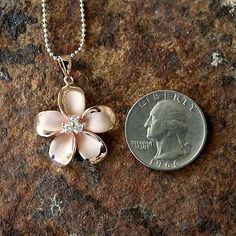 Picture 2 of 4 Rose Flower Charm Necklace, Rose Flower Necklace With Flower Charm, Drip Drop, Hawaiian Flower, Hawaiian Jewelry, Box Chain Necklace, Rose Gold Chain, Ring Photos, Toe Rings