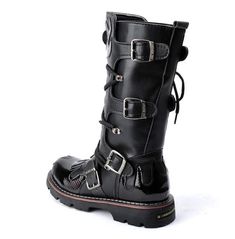 Sku Code:12823798315 
Material:Faux leather 
Color:BLACK 
Style:Steampunk 
Size:7-10 Rock Style Clothing, Punk Design, Black High Boots, Style Steampunk, Black Pants Men, Studs Men, Style Rock, Punk Rock Fashion, Style Punk