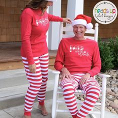 Red Matching Sleepwear For Holidays, Holiday Family Matching Loungewear Sleepwear, Matching Winter Loungewear Sets, Matching Loungewear Sets For Winter, Family Matching Christmas Bedtime Sets, Family Matching Holiday Red Sleepwear, Family Matching Holiday Festive Sleepwear, Holiday Long Sleeve Cotton Sets, Red Matching Winter Sleepwear