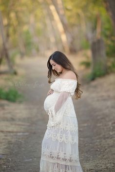 READY TO SHIP Boho Lace Maternity Gown Photography Long | Etsy White Off-shoulder Maternity Dress, White Long Sleeve Lace Maternity Dress, Maternity Gown Photography, Bohemian Maternity, Lace Maternity Gown, Boho Maternity Dress, Dress For Photoshoot, Dresses Cottagecore, Gown Photography