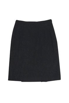 Current Boutique-Max Mara - Dark Grey Pencil Skirt Sz 8 Winter Office Mini Pencil Skirt, Winter Workwear Mini Pencil Skirt, Elegant Gray Pencil Skirt, Winter Mini Pencil Skirt, Office Wool Skirt With Lining, Knee-length Winter Office Pencil Skirt, Office Wool Lined Skirt, Tailored Knee-length Classic Skirt, Classic Tailored Knee-length Skirt