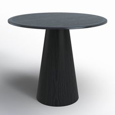 an image of a table that is made out of wood and has a black base