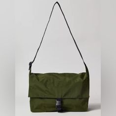 Nwt Baggu Messenger Bag In Bay Laurel Content + Care - 100% Recycled Nylon - Machine Wash - Imported Size - Dimensions: 16"L X 5"D X 12"H Bay Laurel, Baggu Bags, Messenger Bag, Bag Lady, Green, Women Shopping