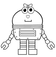 a cartoon robot with big eyes