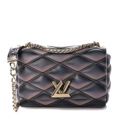 This is an authentic LOUIS VUITTON Lambskin Malletage GO-14 MM in Black and Pink. This stylish handbag is crafted of quilted lambskin leather in black and pink. The bag features a removable top handle, removable polished gold chain strap with a leather shoulder pad and a polished LV twist lock on the facing flap. This opens to a black leather interior with a small patch pocket with mirror included. High-end Quilted Shoulder Bag For Formal Occasions, Quilted Leather Evening Bag, High-end Quilted Bags For Formal Occasions, High-end Quilted Formal Bag, High-end Formal Quilted Bags, Luxury Evening Shoulder Bag With Diamond Quilting, Luxury Diamond-quilted Shoulder Bag For Evening, Luxury Quilted Shoulder Bag For Evening, Luxury Diamond-quilted Evening Shoulder Bag