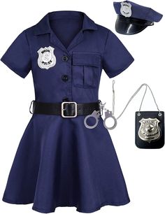 a police officer outfit with handcuffs and hat