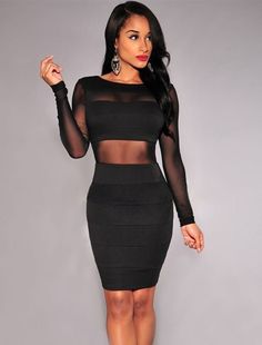 O-neck full sleeve casual dress Bodycon Mini Dress With Sheer Sleeves, Mini Bodycon Dress With Mesh Sleeves For Date Night, Mini Bodycon Dress With Sheer Sleeves, Fitted Mini Dress With Sheer Sleeves, Solid Color Bodycon Dress For Going Out, Sheer Long Sleeve Stretch Mini Dress, Knee-length Dresses For Night Out In Winter, Stretch Long Sleeve Summer Dress, Trendy Evening Midi Dress For Fall