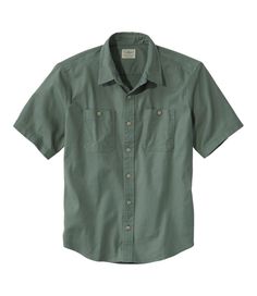 Our casual, rugged, short-sleeved shirt is made of a lightweight cotton/Tencel blend for warm-weather comfort, then washed for instant softness. Traditional Untucked Fit: Relaxed through the chest, sleeve and waist, with a slightly shorter hem you can wear untucked. 60% cotton, 39% Tencel, 1% elastane. Machine wash and dry. Built-in stretch lets you move with ease. Spread collar. Front patch pockets. Looks great tucked or untucked. Imported. | Men's Lakewashed Camp Shirt, Short-Sleeve, Tradition Outdoor Khaki Short Sleeve Cotton Shirt, Outdoor Khaki Cotton Short Sleeve Shirt, Khaki Short Sleeve Shirt For Summer Outdoor, Summer Khaki Short Sleeve Shirt For Outdoor, Summer Outdoor Khaki Short Sleeve Shirt, Khaki Cotton Outdoor Shirt, Khaki Cotton Shirt For Outdoor, Casual Short Sleeve Shirt With Pockets For Outdoor, Summer Camp Shirt With Pockets For Outdoor Activities