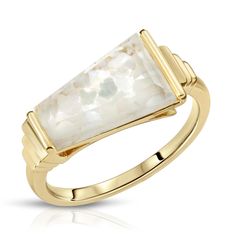 Delano Ring - Mother of Pearl – Glamrocks Baguette Gemstone, Unusual Rings, Pearl Stone, Shell Ring, Modern Ring, Men's Jewelry Rings, Mens Jewelry Bracelet, Cartier Love Bracelet, Pearl Ring