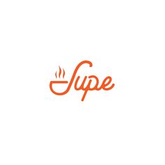 the word supe written in orange on a white background