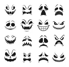 various scary faces with different expressions