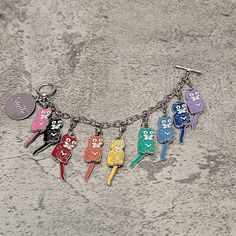 Kit-Cat Klock Charn Bracelet Clock Super Rare! This Charm Bracelet Has 9 Colorful Kit-Cat Clock Charms, Their Tails Even Wag Just Like The Wall Clock! 8 Of The Charms Are Removable, So You Can Make Any Pattern You Like On Your Bracelet. There Is Also A Charm That Says Smile, Which Is Kit-Cat's Motto!' Easy Toggle Type Clasp. This Would Be A Perfect Gift For Anyone That Loves Kit Cat! Kit Cat Clock, Cat Clock, Jewelry Kits, Womens Jewelry Bracelets, The Wall, Eden, Wall Clock, Cool Outfits, Multi Color