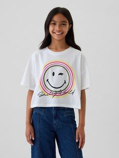 Kids Boxy Graphic T-Shirt Gap Kids, Baby Party, Smiley, Baby Toddler, Graphic T Shirt, Gap, New Arrivals, Outfit Ideas