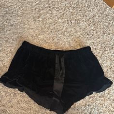 Brand New, Never Worn- Without Tags, Super Soft Black Suede Sleep Shorts From Vs Black Shorts For Pajama Party, Victoria's Secret Black Short Bottoms, Black Short Sleep Bottoms, Black Sleep Bottoms Short Length, Black Summer Sleep Bottoms, Black Stretch Shorts For Lounging, Black Stretch Short Sleepwear, Black Short Sleepwear For Night, Black Pants For Summer Pajama Party