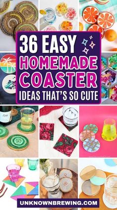 there are many different crafts and activities to do with the kids in their home made coasters