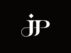 the letter jp is made up of two letters, one in white and one in black