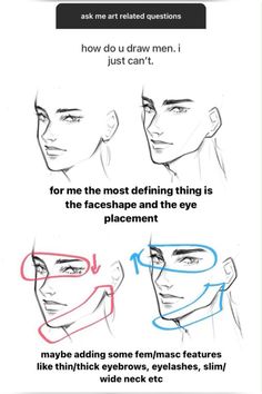 how to draw the face with different facial shapes and hair colors for men, women and children