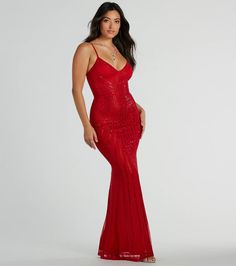 Cameron V-Neck Rhinestone Slim Formal Dress Glamorous Maxi Length Homecoming Evening Dress, Glamorous Maxi Length Evening Dress For Homecoming, Glamorous Maxi Evening Dress For Homecoming, Glamorous Homecoming Floor-length Maxi Dress, Glamorous Red Homecoming Gown, Glamorous Red Gown For Homecoming, Glamorous Evening Dress With Fitted Bodice For Red Carpet, Holiday Homecoming Evening Dress, Floor-length, Maxi Evening Dress With Rhinestones For Prom Season