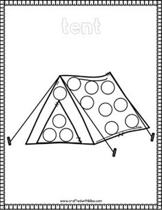 a tent with dots on it and the word tent