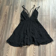 This Is Such A Flattering And Fun Black Summer Dress. The Flirty And Flouncy Skirt Gives It Such A Beautiful Flow. It Says “8” On The Tag But It’s A Small. Perfect Under A Cardigan For Fall With Boots. You Can Make It Casual Or Dress It Up! Comes With A Free Gift Flouncy Skirt, Black Summer Dress, Black Sundress, Summer Black Dress, Free Gift, Summer Dress, Sundress, Summer Dresses, Skirt