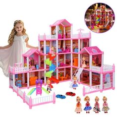 Build A Castle, Child Friendly, Toy For Kids, Light Strip, Smooth Edges, Dollhouse Dolls, Mini House, Room Bathroom, Birthday Gifts For Girls