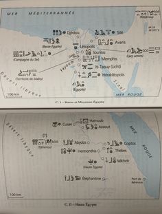 two maps showing the locations of major cities