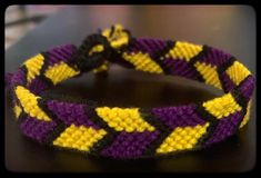 "Want to support your favorite sports teams? Wear these cute sports themed Half n' Half chevron Friendship Bracelets, which currently come in TWO (2) different colors - Lakers and Rams. They are perfect for any age or gender.  Don't forget these can even be used during special occasion ceremonies, such as Weddings or Raksha Bandhan. These may be customized to fit your style in any of the colors listed in the color charts in each of the listings. Sizing may also be requested, so that the bracelet fits the wearer perfectly. For this please use the add personalization option.  Custom requests may take a day (1) or two (2) to complete, but don't hesitate to reach out if you would like a custom. I love making dreams come true, as every bracelet is made with love and care for each and every cust Chevron Friendship Bracelets, Harry Potter Crochet, Chevron Bracelet, Style Sportif, Boho Macrame, Summer Bracelets, Chevron Design, Chevron Stripe, Sports Teams