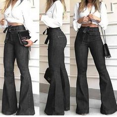 Wide Leg Pants Jeans, Womens Ripped Jeans, Denim Flare Jeans, Flared Pants, Waist Jeans, Denim Flares, Jeans Flare, High Waist Jeans, Wide Leg Trousers