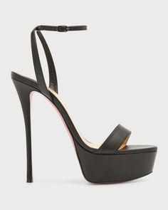 Get free shipping on Christian Louboutin Loubi Queen Red Sole Platform Sandals at Neiman Marcus. Shop the latest luxury fashions from top designers. Black Louboutin Heels, Loubi Queen, Louboutin Sandals, Christian Louboutin Sandals, Heels Block, Feminine Shoes, Red Louboutin, Christian Louboutin Women, Heels Outfits