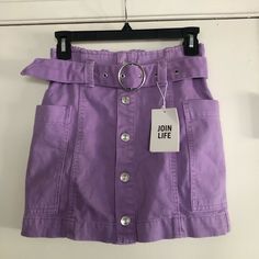 Extremely Cute Bershka Skirt New With Tags! Casual Purple Mini Skirt For Fall, High Waist Purple Casual Skirt, Casual High Waist Purple Skirt, High Waist Casual Purple Skirt, Casual Purple Skirt For Spring, High Waist Purple Skirt For Spring, Spring High Waist Purple Skirt, Trendy High Waist Purple Mini Skirt, Casual Purple Midi Skirt