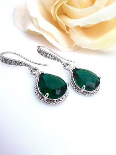 Emerald Erarings ,wedding Jewerly, drop earrings, Emerald dangle earrings, wedding gift, Christams earrings, Christmas Gifts Green Sterling Silver Bridal Earrings For Gifts, Green Sterling Silver Bridal Earrings For Wedding, Green Bridal Earrings For May Birthstone Gift, Elegant Green Bridal Earrings For Bridesmaids, Silver Earrings For Wedding, May Birthstone, Silver Earrings For Wedding With May Birthstone, Silver Wedding Earrings For May Birthstone, Anniversary Green Sterling Silver Bridal Earrings, Green Nickel-free Jewelry For Wedding